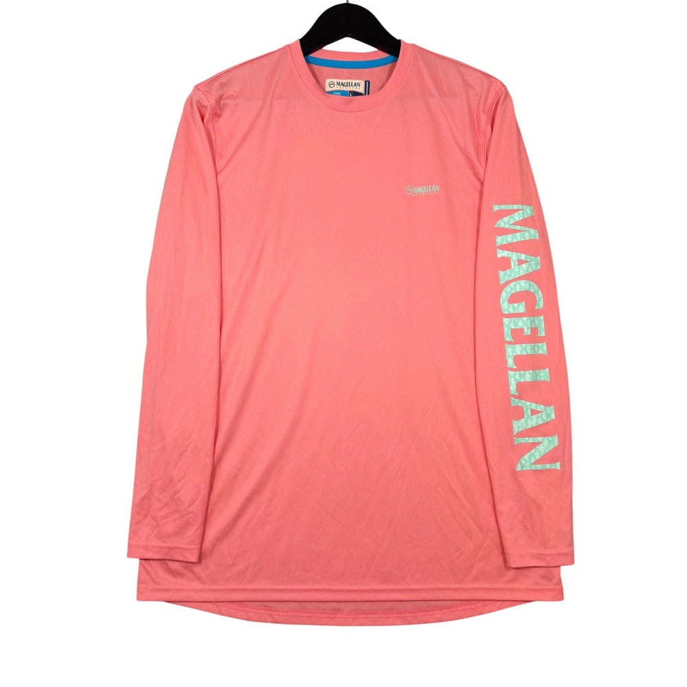 Magellan Fish Gear Women's Pink L Long Sleeve Moisture Wicking Boyfriend Fit Tee